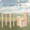 Set of 4 multicolor bentwood stackable stools with round tops, featuring solid wood construction for versatile use.