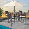 2/4 Pieces Outdoor PE Rattan Cushioned Barstool Set with Armrests-Set of 4 - Gallery View 1 of 7