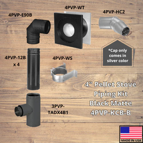 ComfortBilt Duravent 4" Piping Kit with 90° Elbow for Pellet Stoves Galvalume Silver New