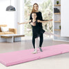 4-Panel PU Leather Folding Exercise Mat with Carrying Handles-Pink - Gallery View 1 of 11
