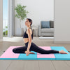 4-Panel PU Leather Folding Exercise Mat with Carrying Handles-Pink & Blue - Gallery View 1 of 11