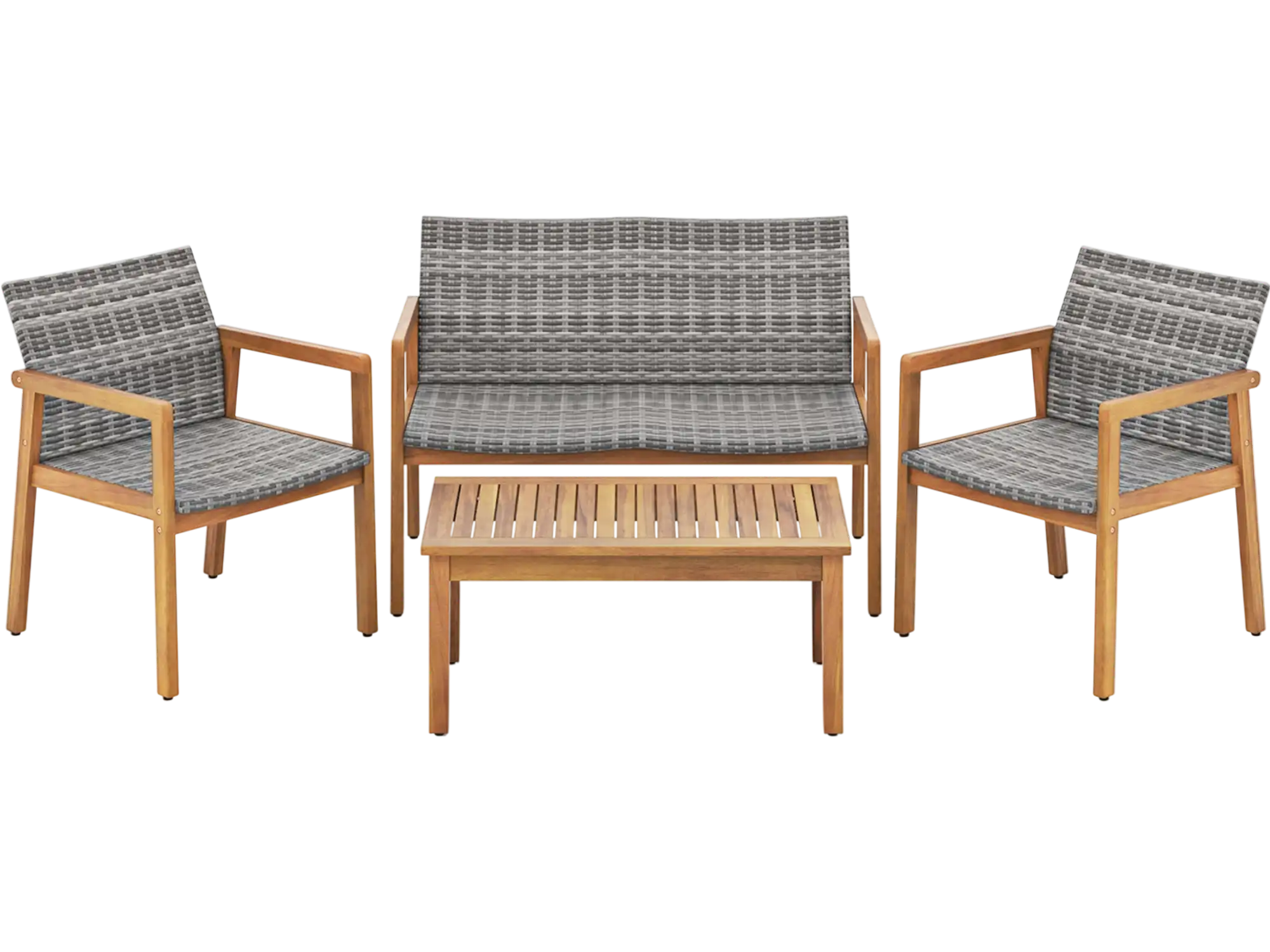 Costway 4-Piece Patio Furniture Set Loveseat Chairs Coffee Table 12839546 New