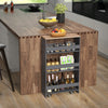 4-tier gray rolling storage cart with open shelves, handle, and casters, perfect for kitchen organization and tight.