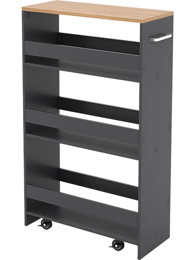 Costway 4-Tier Rolling Slim Kitchen Storage Cart on Wheels 19374862 New