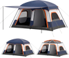 Spacious 4-10 person camping tent with porch, featuring 2 rooms, mesh windows, and water-repellent Oxford fabric for outdoor comfort.