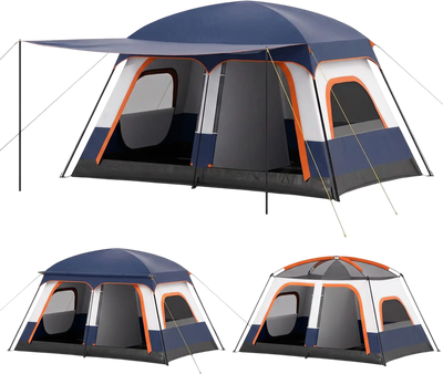 Costway 10 Person Camping Tent 2 Room Porch Backpacking 63309772 New