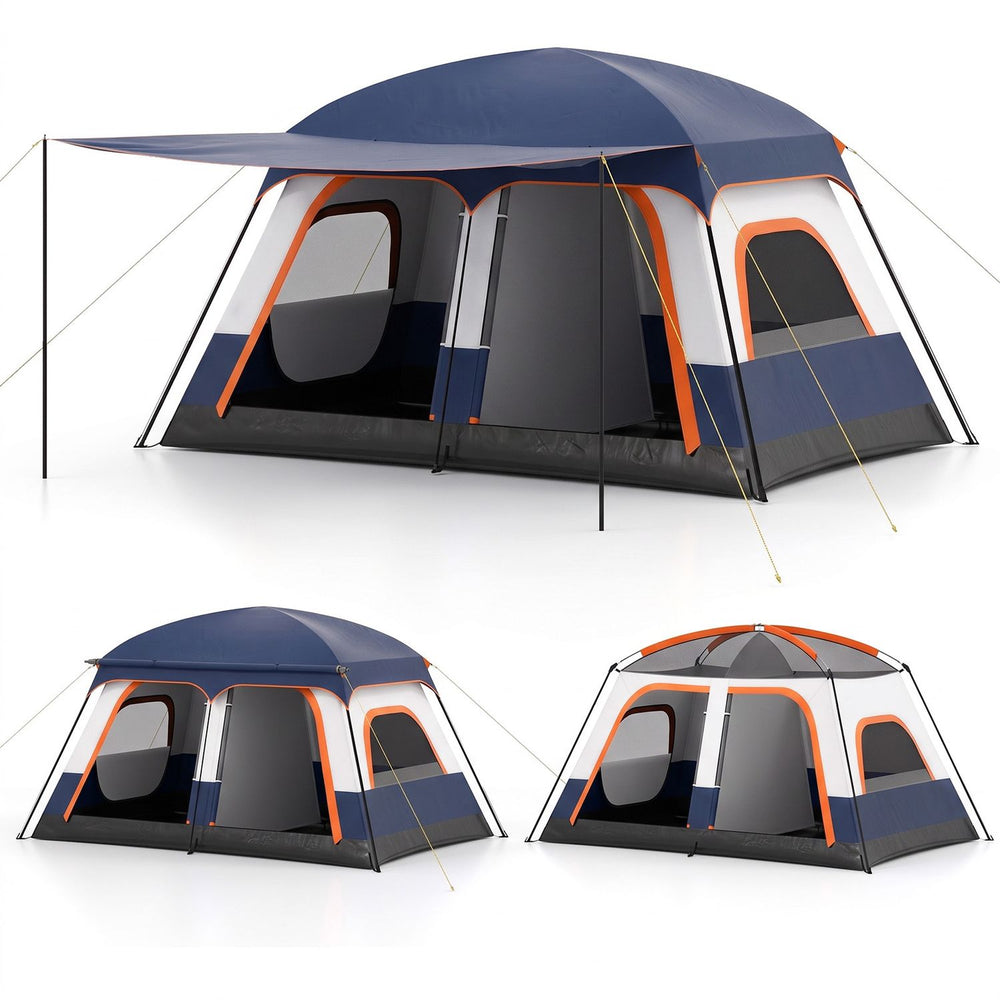 4-10 Person Camping Tent with Porch and 2 Rooms  for Backpacking-S - Gallery View 1 of 1