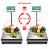 Digital floor platform scale with a stainless steel surface, ideal for weighing up to 660 lbs in postal or industrial.