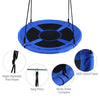 Blue 40-inch flying saucer tree swing made of 600D oxford fabric, adjustable height for outdoor play and relaxation.