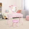 Kids Vanity Makeup Table and Chair Set Make Up Stool - Gallery View 1 of 12