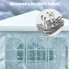 10x20 feet white canopy tent with 6 sidewalls, waterproof PE surface, ideal for outdoor events and gatherings.