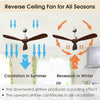 52-inch modern ceiling fan with brushed nickel finish and solid wood blades, ideal for year-round air circulation.