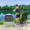 All-weather black foldable swivel chair with waterproof mesh cloth, perfect for fishing and outdoor activities.