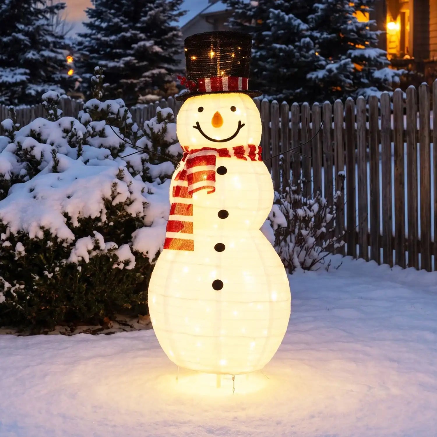 Costway 4.2' Lighted Christmas Snowman Decoration 56693930 New