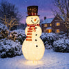 Lighted 4.2 ft Christmas snowman decoration with 120 LED lights, ideal for outdoor holiday displays and winter charm.