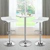 Set of 2 Adjustable PU Leather Backless Bar Stools-White - Gallery View 1 of 12