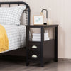 Set of 2 End Table Wooden with 2 Drawer & Shelf Bedside Table-Dark Brown - Gallery View 1 of 9