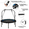 40-inch foldable fitness rebounder with resistance bands, sturdy steel structure, and adjustable foam handrail for.