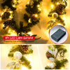 9ft pre-lit artificial Christmas garland with 50 warm white LED lights, featuring pinecones and ornaments for festive.