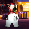 Christmas inflatable Santa riding a polar bear with LED lights, perfect for festive home and yard decoration.