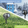 Outdoor waterproof Christmas snowflake LED projector light with remote control, ideal for creating snow scenes.
