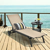 Aluminum Fabric Outdoor Patio Lounge Chair with Adjustable Reclining -Brown - Gallery View 1 of 11
