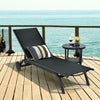 Aluminum Fabric Outdoor Patio Lounge Chair with Adjustable Reclining -Black - Gallery View 1 of 11