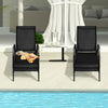Costway Patio Furniture 2 PCS Outdoor Lounge Chair Chaise Fabric with Adjustable Backrest New