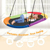 Colorful 60-inch saucer swing made of durable 600D oxford fabric, suitable for multiple children to play together.