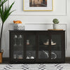 Sideboard Buffet Cupboard Storage Cabinet with Sliding Door-Brown - Gallery View 1 of 12