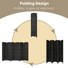 6-panel black weave folding room divider screen, 6.5 ft tall, ideal for creating private spaces in various settings.