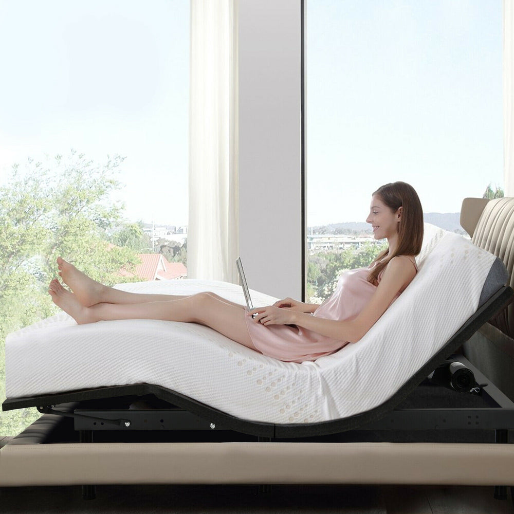 Costway Adjustable Bed Base Frame with Wireless Remote Control Queen Size New