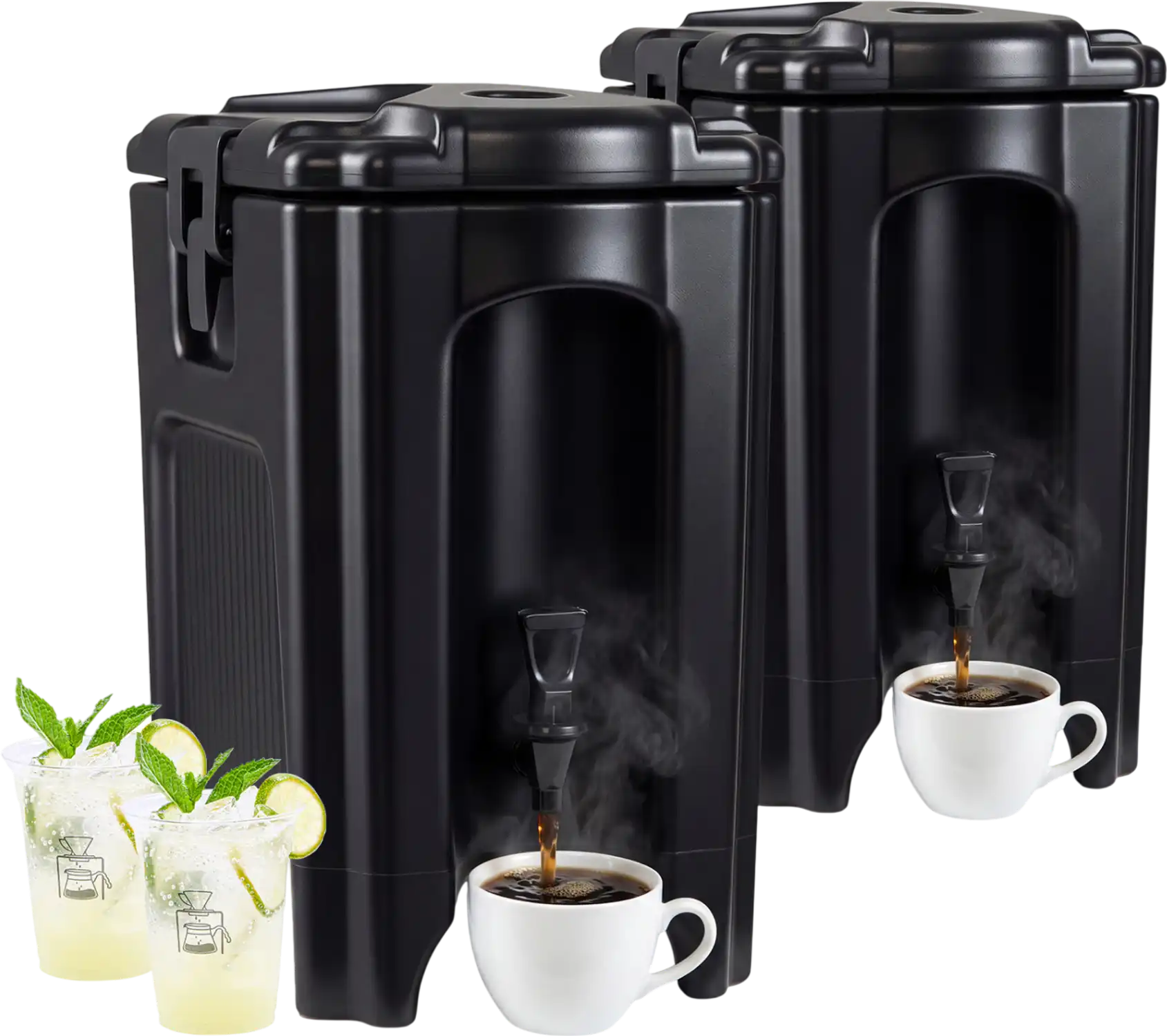 Costway 4.4 Gallon Insulated Beverage Dispenser Set of 2 Ergonomic Handles 41962572 New