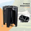Insulated 4.4-gallon beverage dispenser in black, featuring dimensions of 20" height and 12" width, ideal for outdoor.