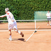 Portable 22 feet pickleball net set with a sturdy steel frame and carrying bag, perfect for indoor and outdoor games.