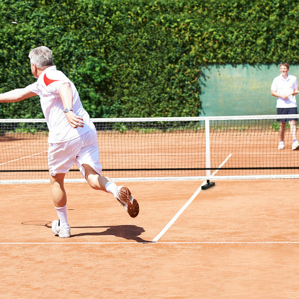 Portable 22 feet pickleball net set with a sturdy steel frame and carrying bag, perfect for indoor and outdoor games.