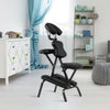 Foldable PU leather massage chair with adjustable pads and durable aluminum frame, ideal for travel and easy storage.