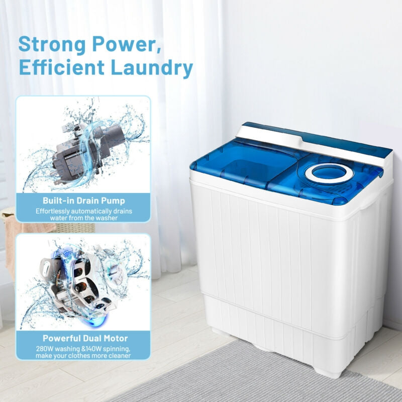 Costway Semi-Automatic Washer Dryer Machine Portable with Built-in Drain Pump New