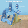 Stable triangle base of the 3-in-1 kids basketball hoop set, featuring water injection hole and robust double nuts for.