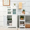 Bathroom Floor Storage Locker Kitchen Cabinet with Doors and Adjustable Shelf-White - Gallery View 1 of 13