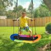 Saucer Tree Swing Surf Kids Outdoor Adjustable Oval Platform Set with Handle-Color - Gallery View 1 of 12