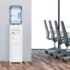 5-gallon hot and cold water cooler dispenser with child safety lock, ideal for office and public spaces.