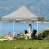 10 x 10 Feet Pop up Gazebo with 4 Height and Adjust Folding Awning-Gray - Gallery View 1 of 12