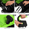 Adjusting the depth lever on the 13 Inch 12 Amp Electric Scarifier with collection bag for efficient lawn care.