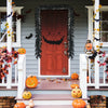 Black pre-lit Halloween garland with 50 purple LED lights, perfect for festive outdoor decoration and creating a spooky.