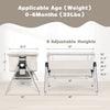 Portable baby bedside sleeper with adjustable heights, aluminum tubes, and linen fabric for safe, comfortable sleep.