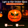 4 feet Halloween inflatable pumpkin with built-in LED light, featuring a scary face for festive outdoor decoration.