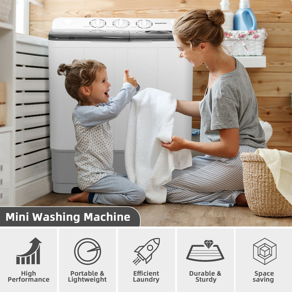Portable 2-in-1 washing machine with 22lbs capacity, designed for efficient laundry in small spaces like apartments.