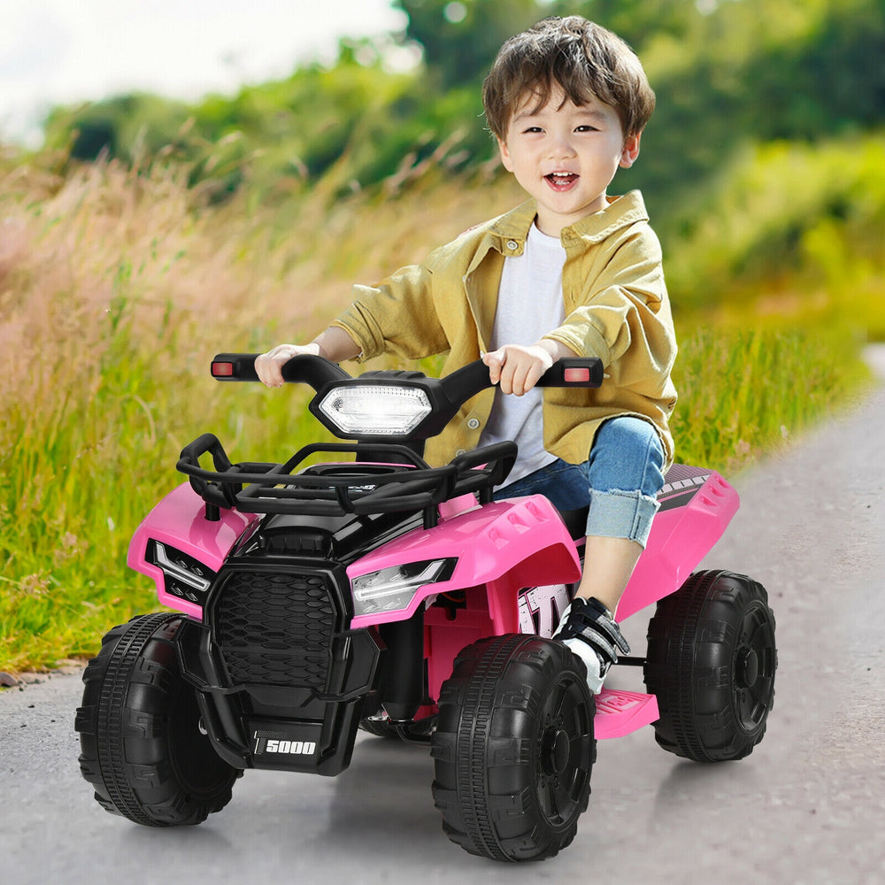 6V Kids ATV Quad Electric Ride On Car with LED Light and MP3-Pink - Gallery View 1 of 12