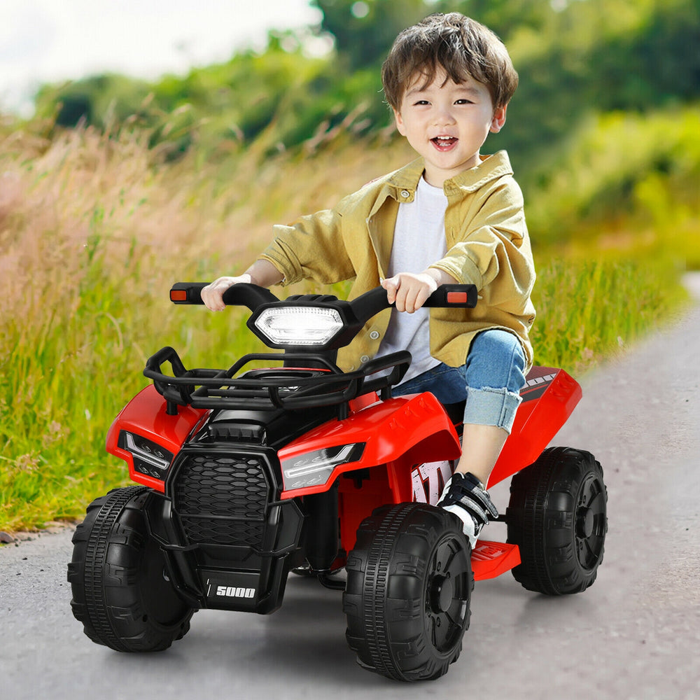 6V Kids ATV Quad Electric Ride On Car with LED Light and MP3-Red - Gallery View 1 of 12
